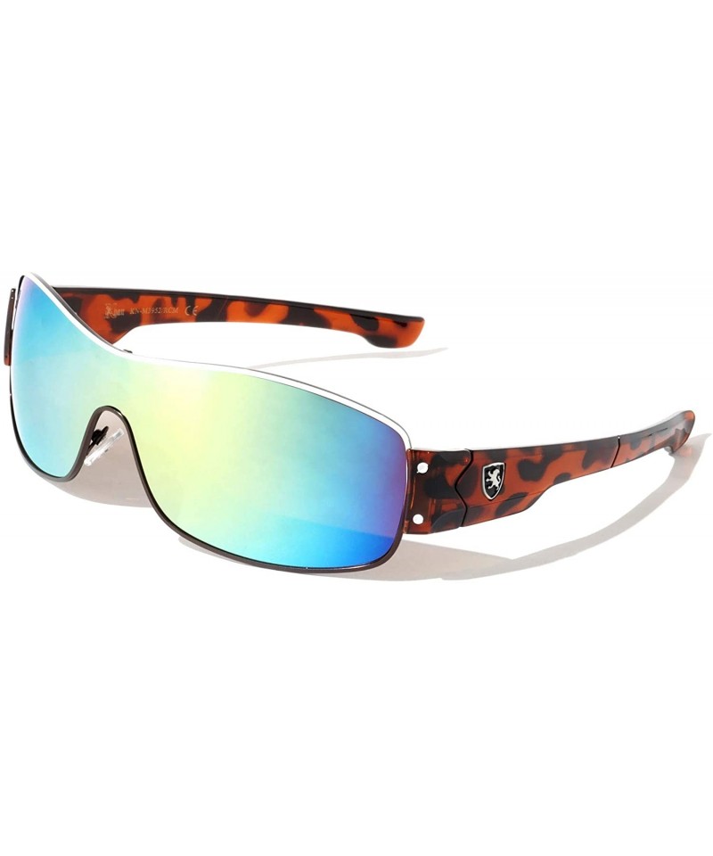 Shield Sports Color Mirror Wide One Piece Lens Shield Sunglasses - Demi - CL199C7ZDKW $14.71