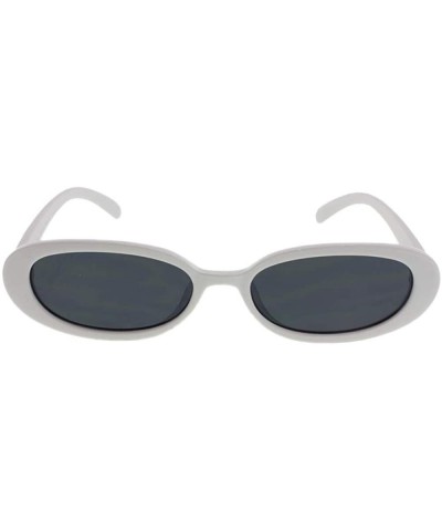 Oval Blair - Womens Fashion Skinny Slim Oval Sunglasses - White - C218RU82CHO $27.57