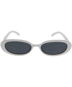 Oval Blair - Womens Fashion Skinny Slim Oval Sunglasses - White - C218RU82CHO $27.57