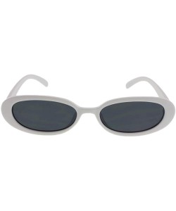 Oval Blair - Womens Fashion Skinny Slim Oval Sunglasses - White - C218RU82CHO $14.43