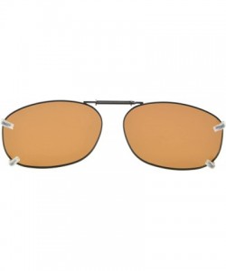 Rectangular Clip-On Sunglasses Men Women Polarized Lenses Spring fit 57MMX40MM - Brown Lens - CF18U94M087 $8.35