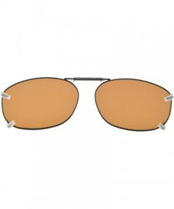 Rectangular Clip-On Sunglasses Men Women Polarized Lenses Spring fit 57MMX40MM - Brown Lens - CF18U94M087 $8.35