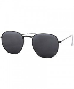Rectangular Retro Sunglasses for Men Women Geometric Metal Frame Stylish Modern - C218SXQCYES $12.74