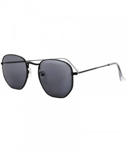 Rectangular Retro Sunglasses for Men Women Geometric Metal Frame Stylish Modern - C218SXQCYES $12.74