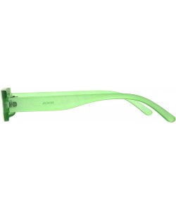 Rectangular Super Skinny Futuristic Sunglasses Flat Rectangular Frame Unique Frost Colors - Green - CF18NKW5GIQ $9.57