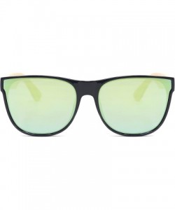 Sport Classic Men's Square Sunglasses Bamboo Wood Flat Sunglass - C - C6182E5KDRL $16.37