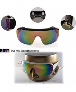 Goggle Unisex Futuristic Smoke Mirror Mono Lens Goggle Shield Sunglasses A300 - (Rv) Black - CL1966I48GI $12.94