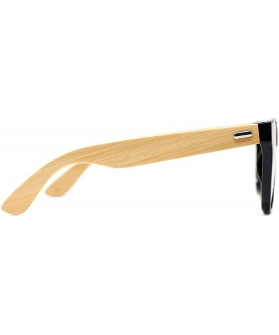 Sport Classic Men's Square Sunglasses Bamboo Wood Flat Sunglass - C - C6182E5KDRL $16.37