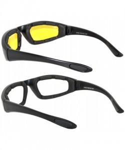 Sport Men Women Motorcycle Padded Black Glasses for Outdoor Activity Sport 1-2-3 Pack - 2_pairs-yellow_clear - C411UO5S2MB $1...