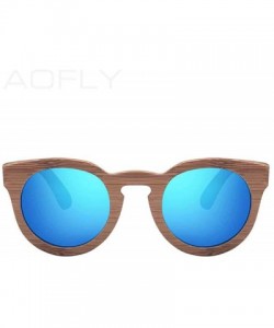 Aviator Fashion Polarized Sun Glasses Bamboo Sunglasses Men Women Handmade C02Blue - C04red - CL18Y5UAXHU $32.45
