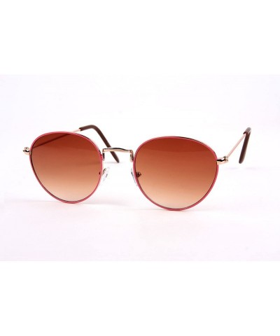 Round Vintage Round Sunglasses P2150 - Pink/Gradientbrown Lens - CE11O585EYR $16.75