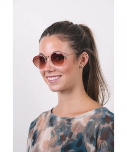 Round Vintage Round Sunglasses P2150 - Pink/Gradientbrown Lens - CE11O585EYR $16.75