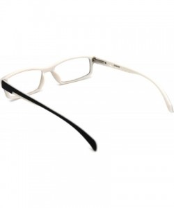 Rectangular Soft Matte Black w/ 2 Tone Reading Glasses Spring Hinge 0.74 Oz - R1 Matte Black Matte White - CM18WW85YHY $17.90