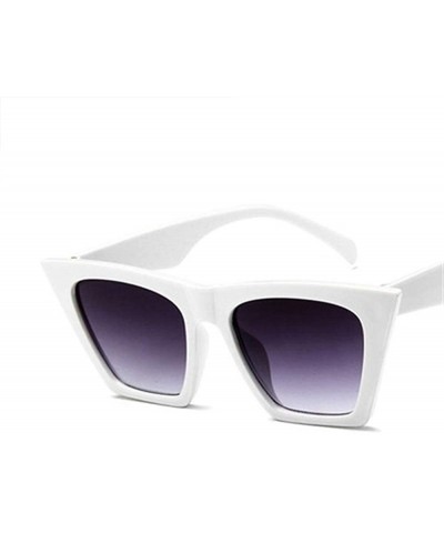 Cat Eye sunglasses glasses Personalized Colorful versatile - White Frame Gray - CS190RHYQAL $29.03