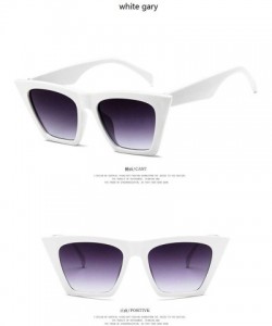 Cat Eye sunglasses glasses Personalized Colorful versatile - White Frame Gray - CS190RHYQAL $29.03