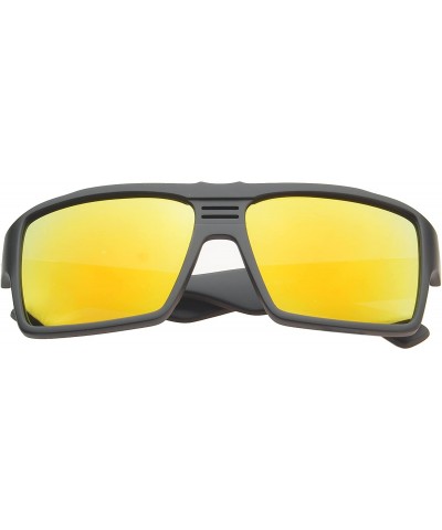 Shield 'Costa' Rectangle Fashion Sunglasses - Orange - CH11ORPUVV9 $7.89