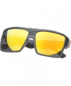 Shield 'Costa' Rectangle Fashion Sunglasses - Orange - CH11ORPUVV9 $7.89