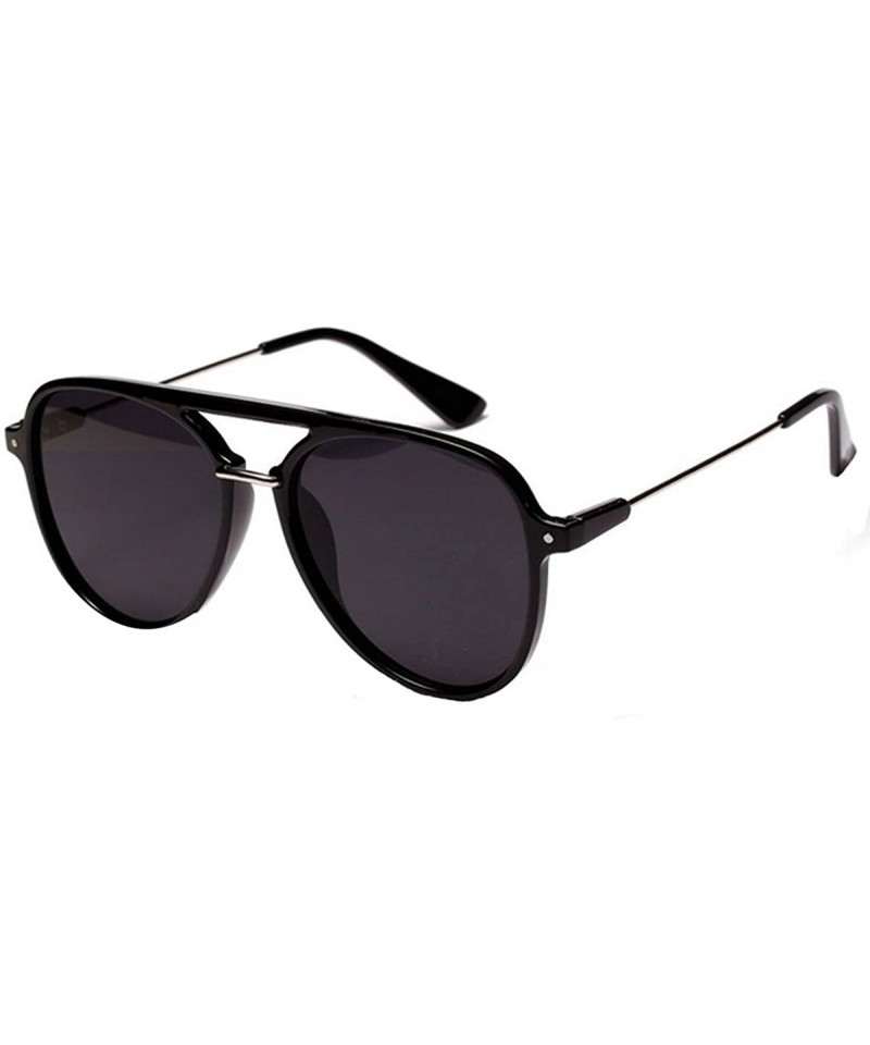 Square Color Lens Sunglasses Stylish Sunnies Eyewear Metal Sunglasses - A - Black - CE18EYHHDRT $10.12