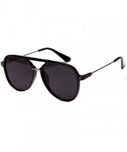 Square Color Lens Sunglasses Stylish Sunnies Eyewear Metal Sunglasses - A - Black - CE18EYHHDRT $10.12