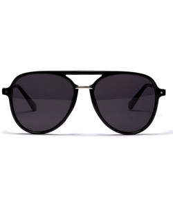 Square Color Lens Sunglasses Stylish Sunnies Eyewear Metal Sunglasses - A - Black - CE18EYHHDRT $10.12
