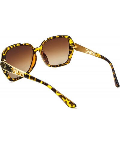 Oversized Oversized Sunglasses for Women Polarized UV Protection Vintage Fashion Sun Glasses Ladies Shades - L6 Leopard - CF1...