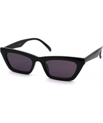 Rectangular Womens Mod Simple Pop Color Squared Cat Eye Sunglasses - Black - CT18WM7D7XD $12.94