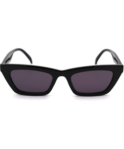 Rectangular Womens Mod Simple Pop Color Squared Cat Eye Sunglasses - Black - CT18WM7D7XD $12.94