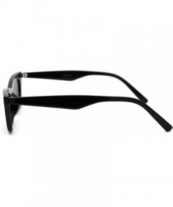 Rectangular Womens Mod Simple Pop Color Squared Cat Eye Sunglasses - Black - CT18WM7D7XD $12.94