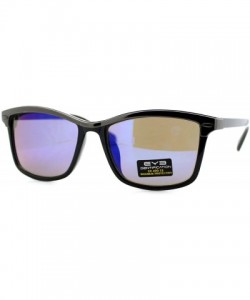 Rectangular Designer Fashion Womens Sunglasses Rectangular Metal Top Frame UV 400 - Black Gunmetal (Blue Mirror) - CH188ULCG6...