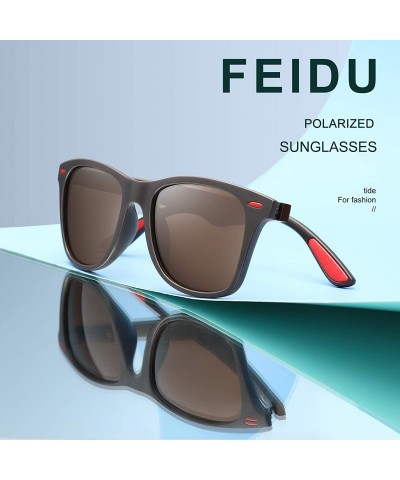 Sport Polarized Sunglasses for Men Retro - Polarized Sunglasses for Men Sunglasses Man FD2150 - 1.4-brown - CI18E682G2W $10.67
