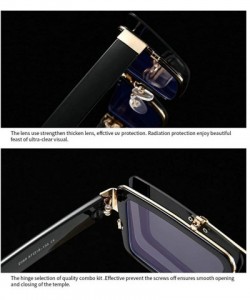 Oversized Blocking Eyeglasses Double Sunglasses Eyewear - Blue - C218XTTK3I7 $27.52