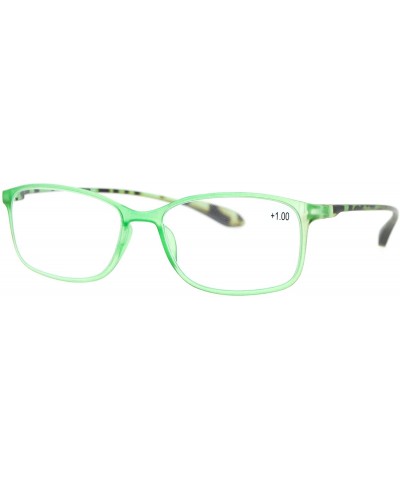 Rectangular Womens +1.0 Modern Rectangular Plastic Reading Glasses - Green - CF12O1ZBXPE $9.71