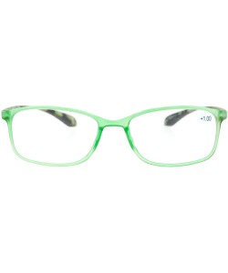 Rectangular Womens +1.0 Modern Rectangular Plastic Reading Glasses - Green - CF12O1ZBXPE $9.71