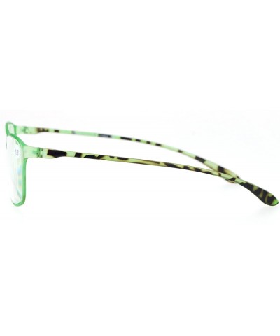 Rectangular Womens +1.0 Modern Rectangular Plastic Reading Glasses - Green - CF12O1ZBXPE $9.71