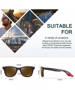 Sport Polarized Sunglasses for Men Retro - Polarized Sunglasses for Men Sunglasses Man FD2150 - 1.4-brown - CI18E682G2W $10.67