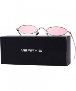 Oval Vintage Slender Oval Gothic Steampunk Women Unisex Sunglasses Small Metal Frame S6119 - Pink - CC18C7QETG6 $12.40