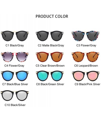 Oval Vintage Sunglasses Coating Designer - C10 Black Silver - CT198OIT54Z $22.61
