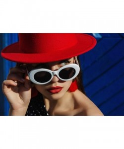 Oval Rave glasses Clout Glasses Retro cat eye sunglasses sunglasses costume eyewear meme - C.red - CD18OK80RHC $7.98