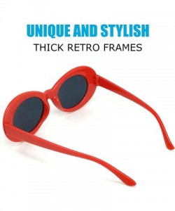 Oval Rave glasses Clout Glasses Retro cat eye sunglasses sunglasses costume eyewear meme - C.red - CD18OK80RHC $7.98