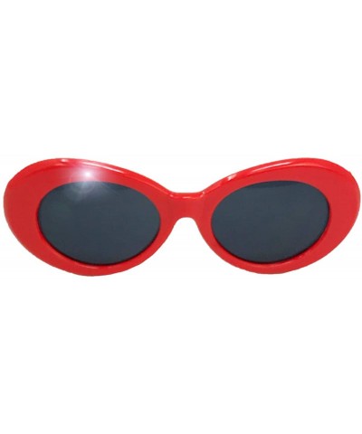 Oval Rave glasses Clout Glasses Retro cat eye sunglasses sunglasses costume eyewear meme - C.red - CD18OK80RHC $7.98