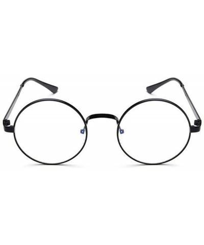 Round Spectacle Glasses Optical Transparent Reading - Black - CF18Y42TZ6Z $38.11