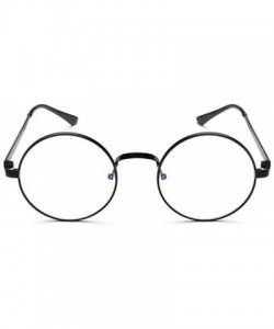Round Spectacle Glasses Optical Transparent Reading - Black - CF18Y42TZ6Z $18.15