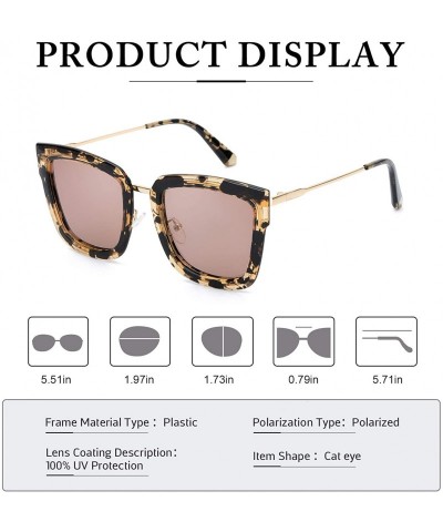 Fashion Cat Eye Mirror Sunglasses Women Polarized UV Protection Stylish ...