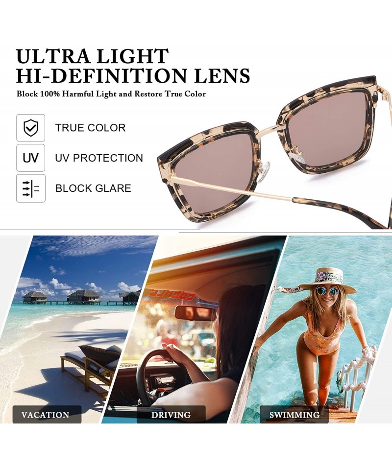 Fashion Cat Eye Mirror Sunglasses Women Polarized UV Protection Stylish ...