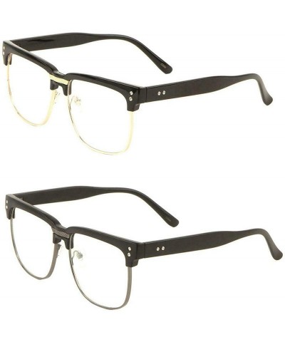 Aviator Retro Aviator Sunglasses For Men Women Vintage Square Non-prescription Glasses Frame Clear Lens Eyeglasses - CU1987GN...
