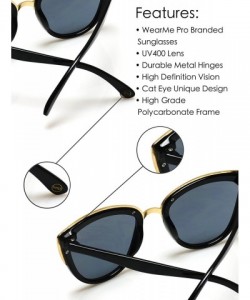 Round Womens Cat Eye Mirrored Reflective Lenses Oversized Cateyes Sunglasses - Black Frame / Purple Mirror Lens - C212GXRHF3F...
