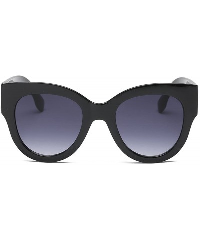 Round Fashion Unisex Oval Shades Patchwork Sunglasses Integrated UV Glasses - Black - CN18Q5AAGHG $8.88