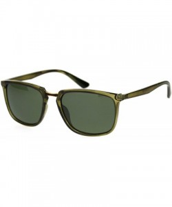 Rectangular Antiglare Polarized Lens Mens Rectangular Slick Designer Sunglasses - Green Gold Green - C018S6DDKEI $15.59