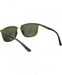 Rectangular Antiglare Polarized Lens Mens Rectangular Slick Designer Sunglasses - Green Gold Green - C018S6DDKEI $15.59