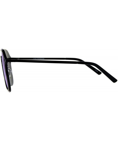 Aviator Designer Style Sunglasses Unisex Retro Keyhole Aviators Mirror Lens - Gunmetal (Blue Mirror) - CY18E7ZZZQD $13.79